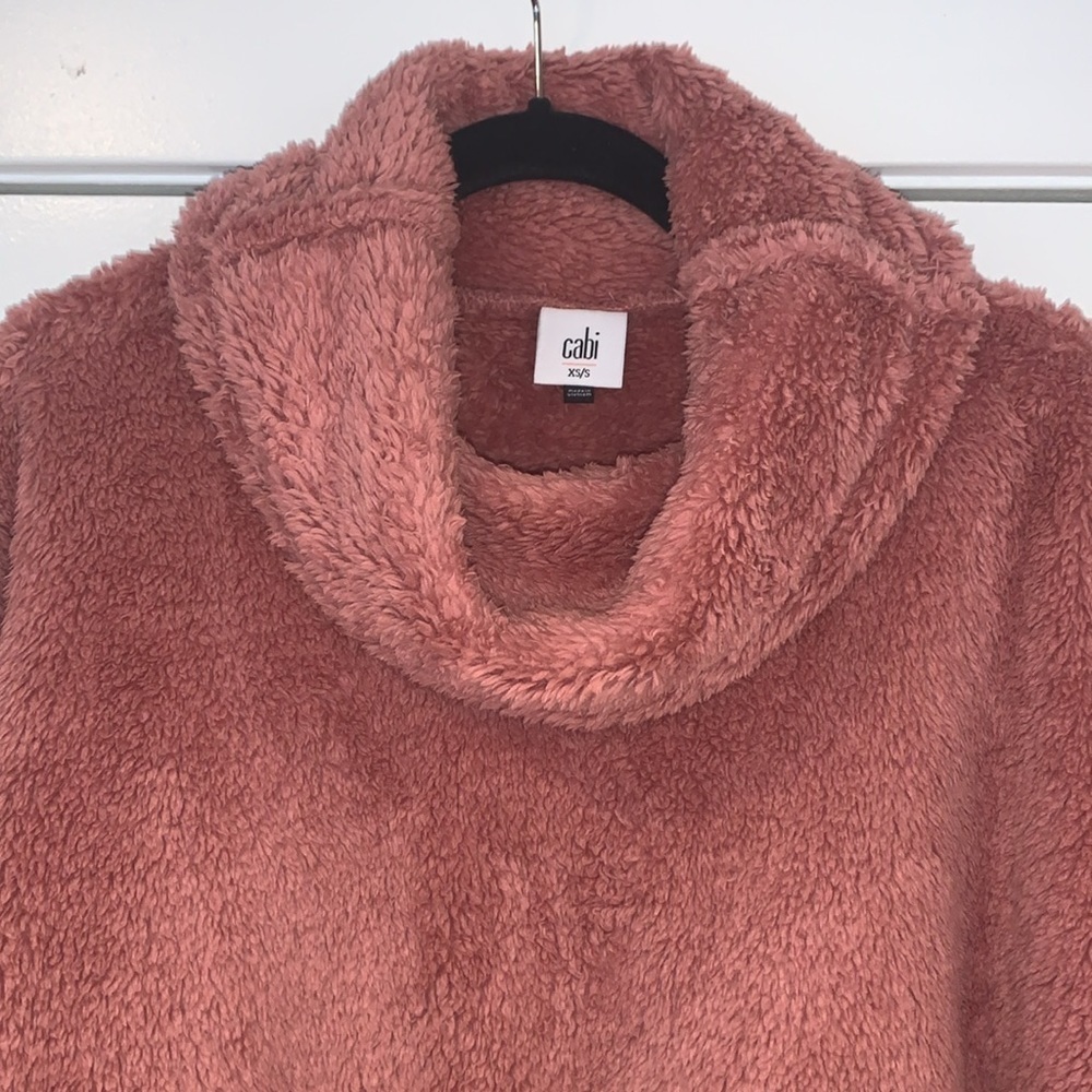 Cabi Embrace Oversized Pink Teddy Cowl Neck Pullover Sweatshirt XS/S - Picture 3 of 9